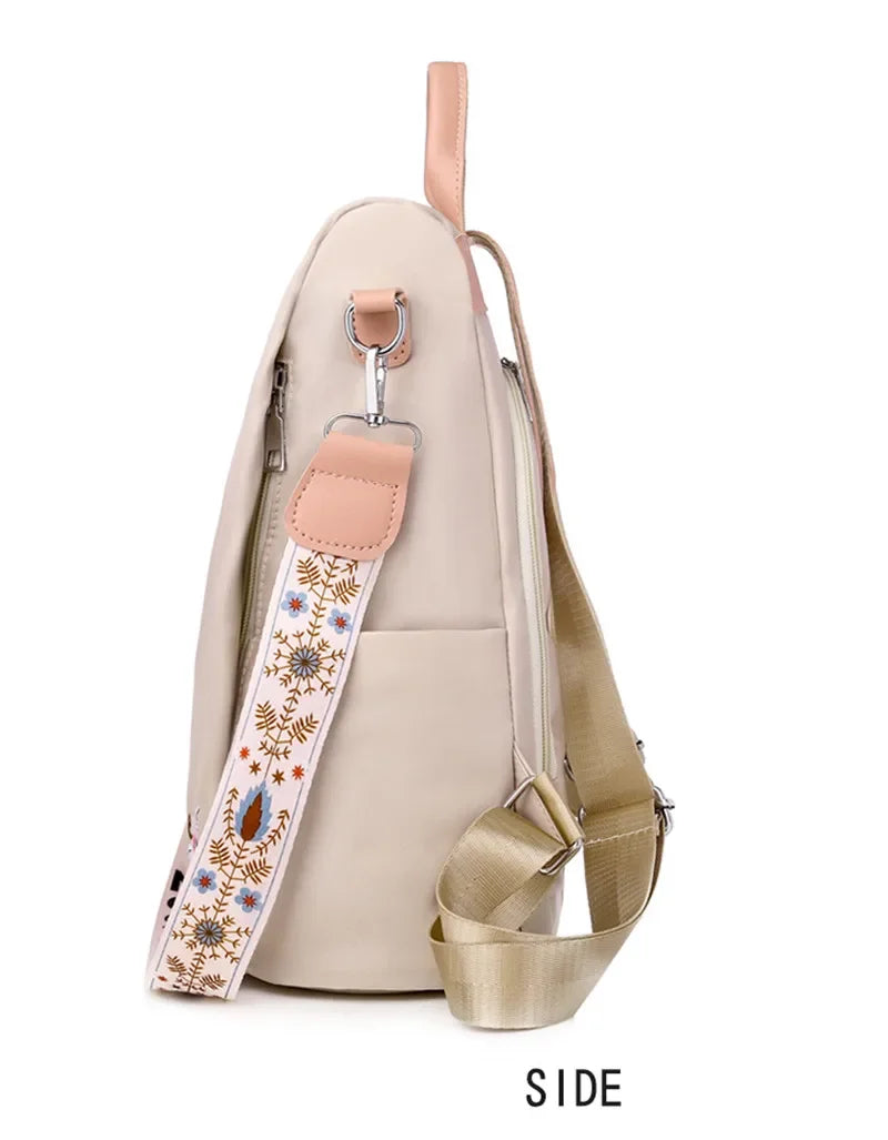 Sac à dos oxford anti vol élégant avec broderie